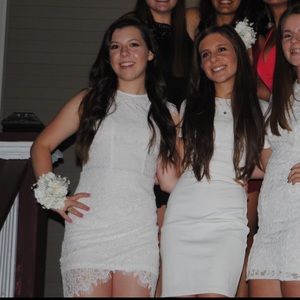 Xenia white lace dress